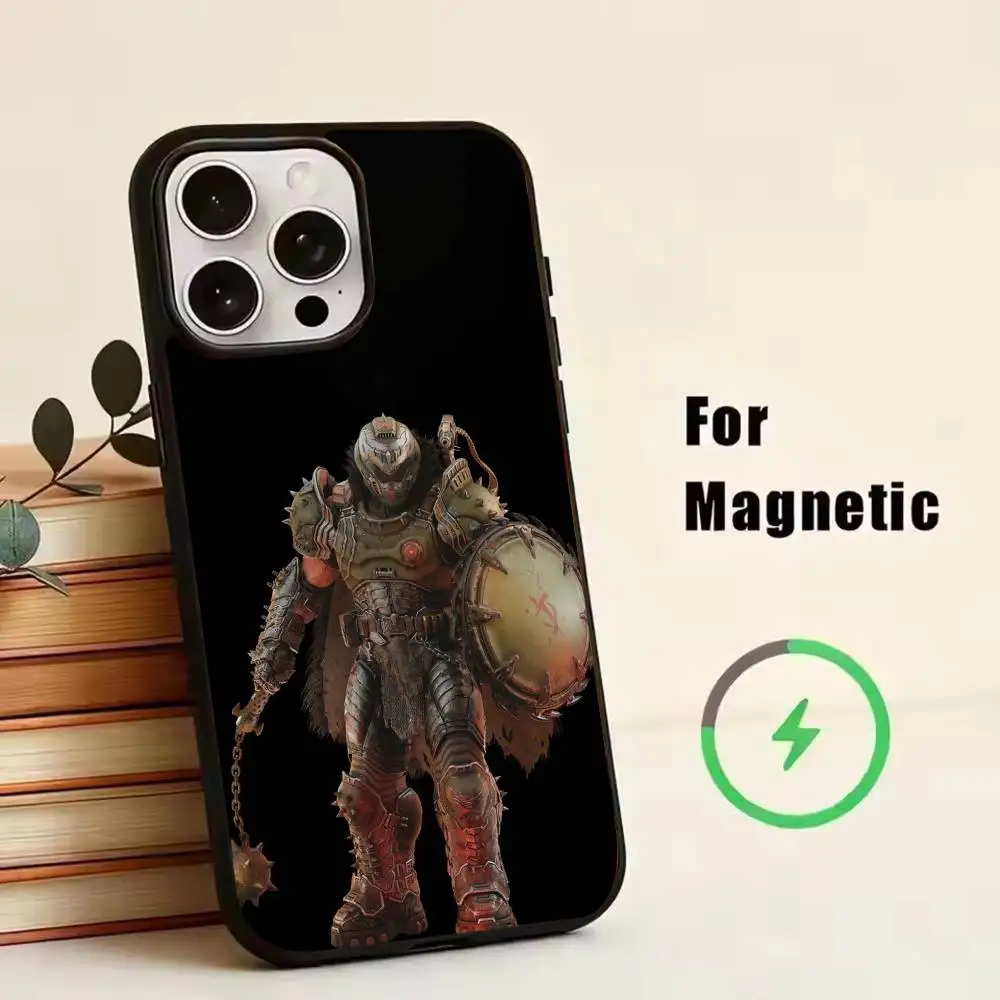 Фото Чехол для телефона D-Doom Dark Ages Game для iPhone 11, 12, 13, 14, 15, 16, 17 Plus, Pro, Max с поддержкой беспроводной зарядки №4