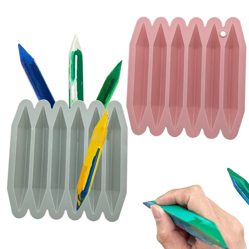 

Blue Pink Crayon Recycling Mold Double Tipped 3D Crayon Silicone Mold Durable and Reusable Crayon Mold DIY Handmade 40GB