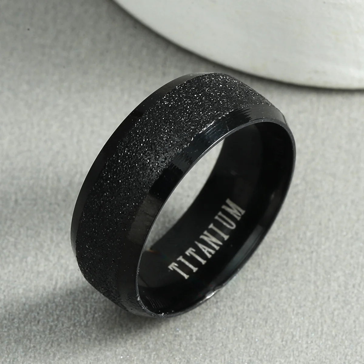

8mm Vintage Stainless Steel Ring Titanium Ring For Men Women Jewelry Anime Fans