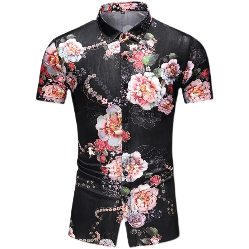 

Женская пляжная блузка с цветочным принтом, размеры 5XL, 6XL, 7XL