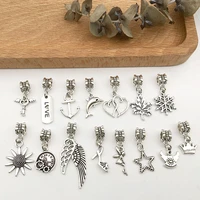 5pcslot zinc alloy charms antique silver bracelets charms pendant for diy necklace bracelet earrings jewelry making findings