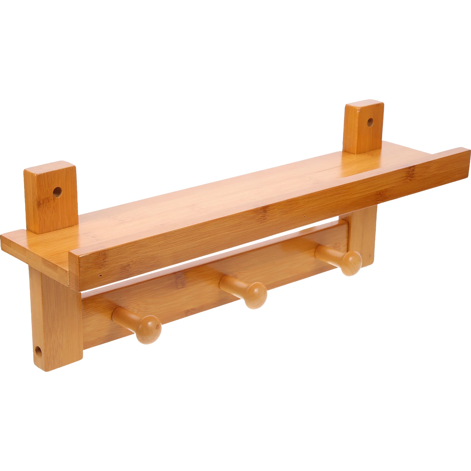 

Wall Rack Shelf Coat Hook Key Mounted Hanger Wood Hooks Holder Entryway Storage Bathroom Farmhouse Home Hangingwooden Display