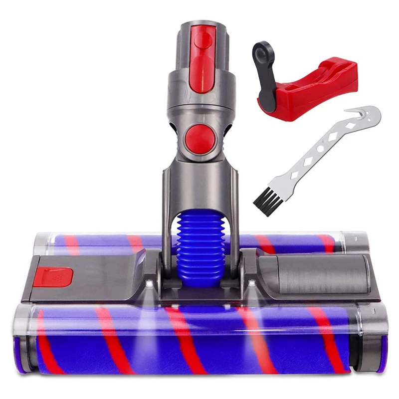 

Насадка-щетка на два ролика для Dyson V7 V8 V10 V11 V15, электрическая щетка светодиодный светильник кой для твердых полов