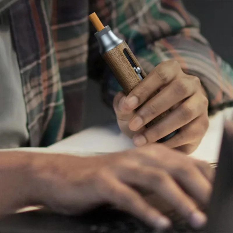 

Dust-free smoking car ashtray portable dust-proof anti-ash fly hood anti-ash luxury wooden cigarette case smoking accessories