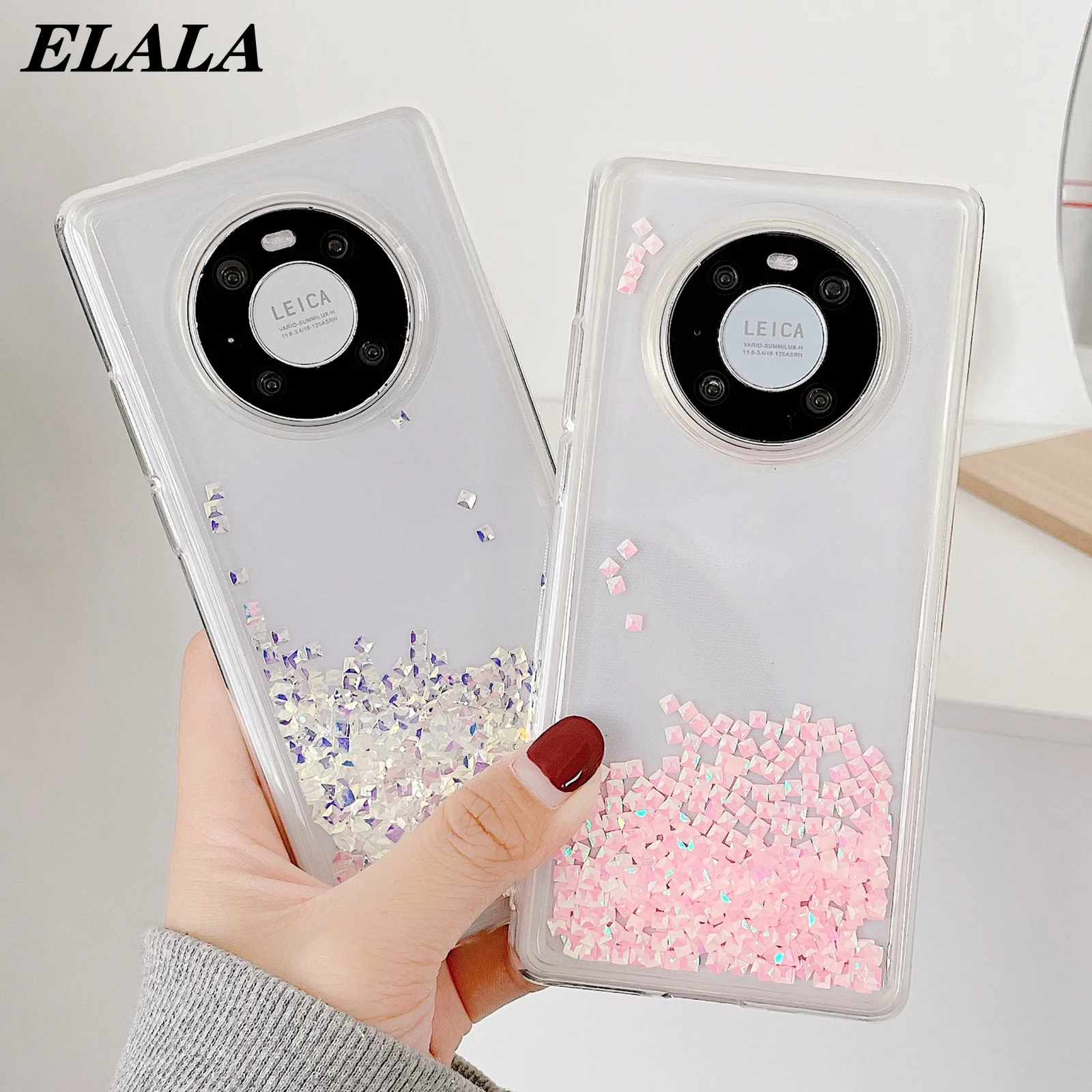 

Liquid Quicksand Phone Case for Huawei Nova 8 7 Mate 30 40 Pro P40 P50 Clear Glitter Bling Girl Gift Shockproof TPU Back Cover