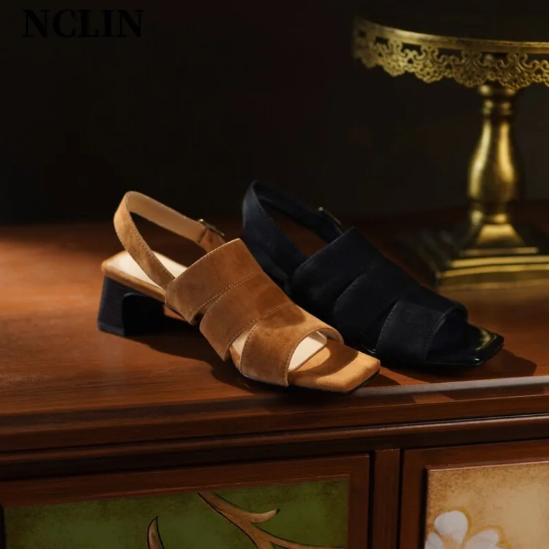 Женские босоножки из натуральной кожи сандалии на платформе с ремешком и пряжкой