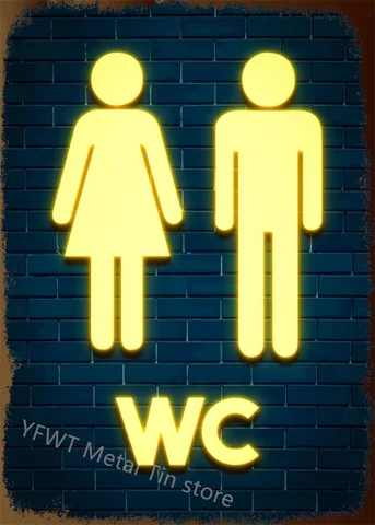 Металлический знак для туалета для женщин и мужчин, жестяной знак для туалета, Настенный декор для мужчин, пещера, отель, паб, бар, железная живопись, красивый металлический постер с Wi-Fi