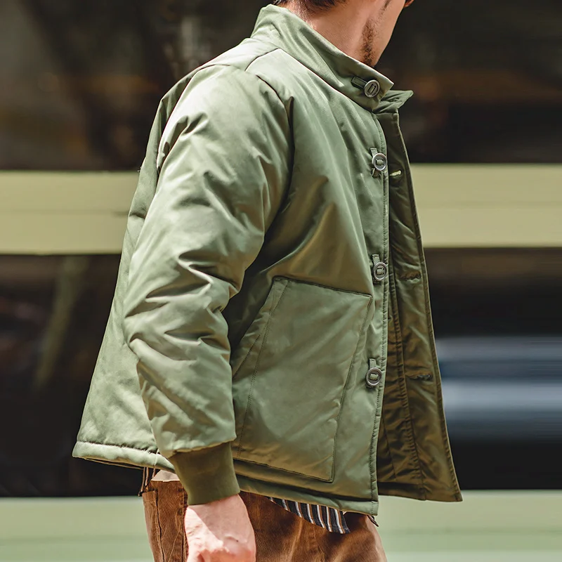 Maden Vintage Thickened A1 Bomber Jacket Male Winter Oversize Padding Coats 2022 New Casual Heated Parkas Windproof  Clothing