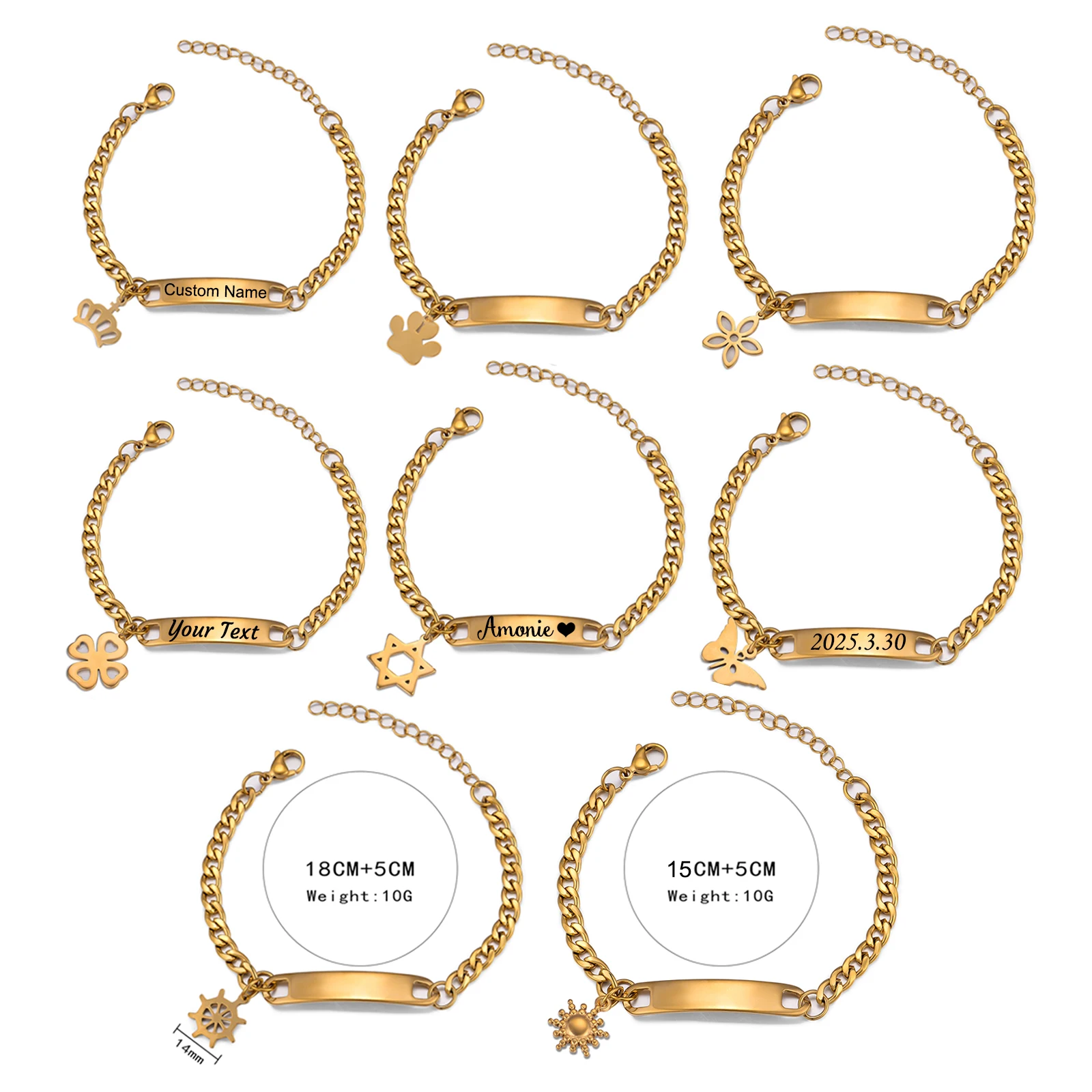 Индивидуальный индивидуальный браслет с именем и идентификатором