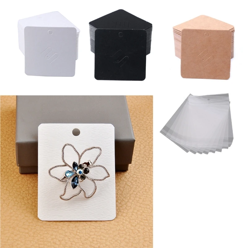 

100Pieces 7X7cm Kraft Paper Brooches Pin Cards for Selling Jewelry Perfect for Small Business Retail Boutique Display DropShip