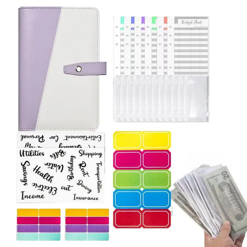 

Budget Binder Cash Envelopes Leather Budget Binder With 12 Envelopes Cash Organizer System Cash Envelopes For Money Stamps