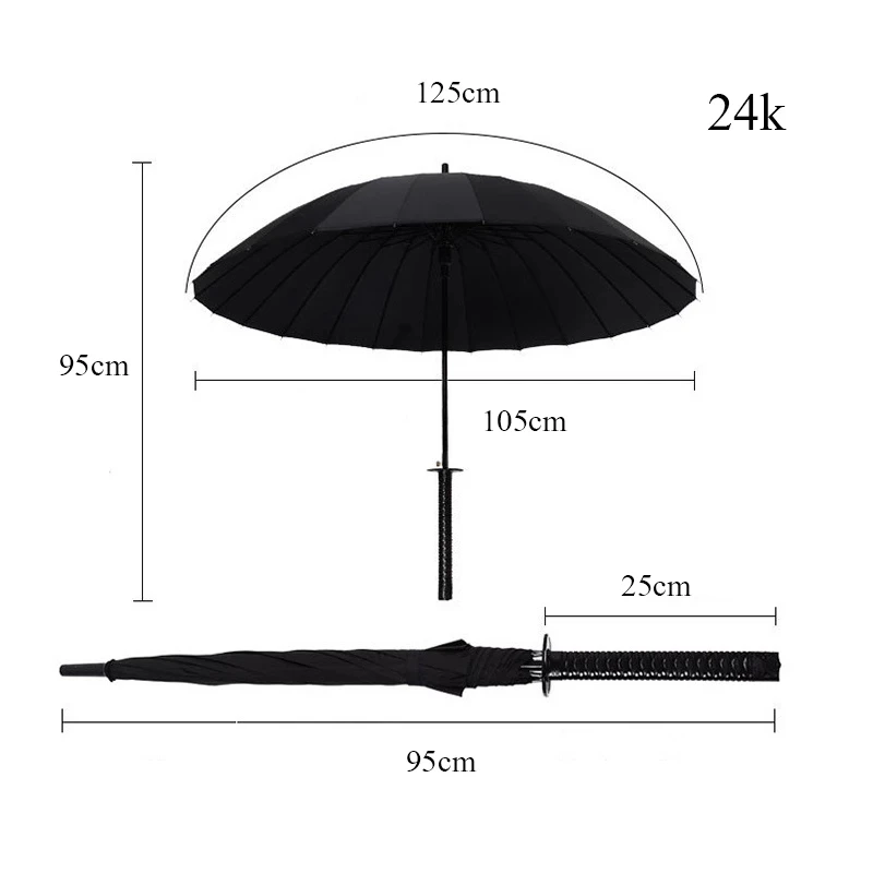 Creative Automatic Sword Umbrella with Long Handle Japanese Samurai Man Women Windproof Rainproof Prevent Uv Umbrellas |