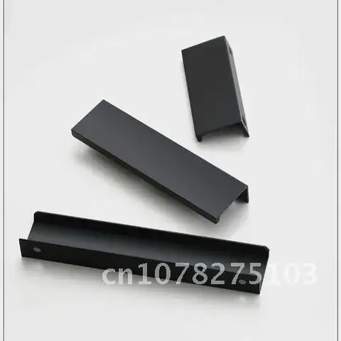 Ручки ручки скрытые квадратные мебельные шкафы черные простые стальные