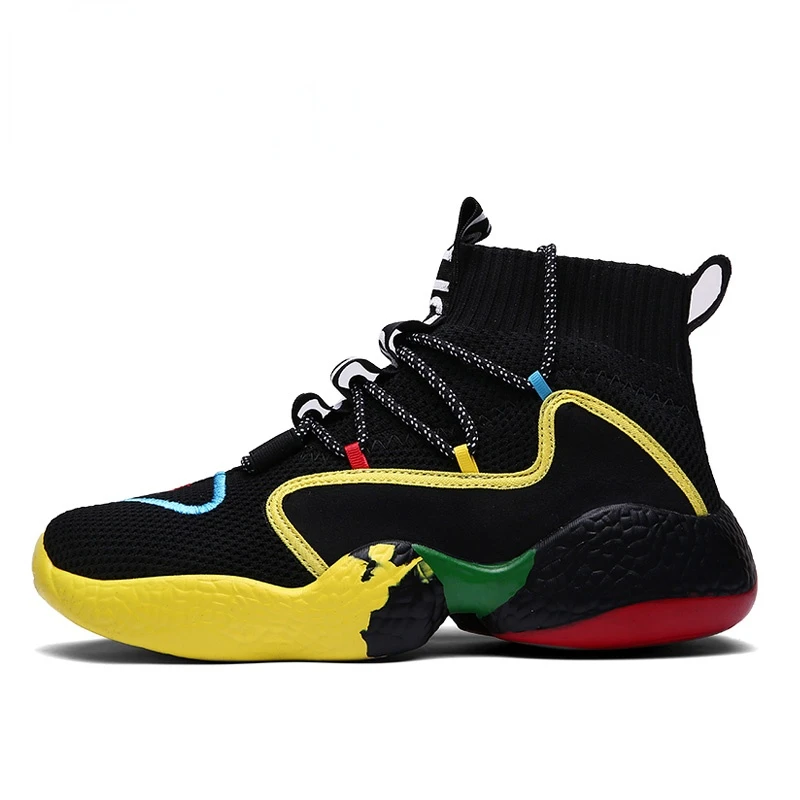 

New Fashion Men Sneakers High Top Basketball Shoes for Men Black/ White Outdoors Sports Ankel Boots men Comfortable Size 39-48