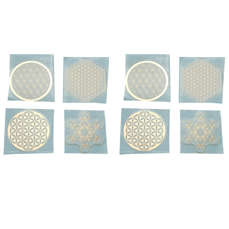 

8Pcs/Set New Metal Energy Decor Sticker Flower Of Life