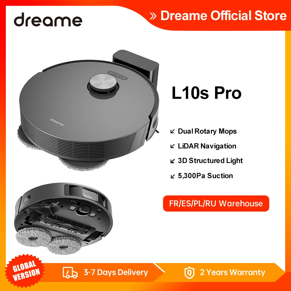 Робот-пылесос Dreame Bot L10s Pro с функцией сухой и влажной уборки, 5300 Па - Апрельский топ товаров с Али