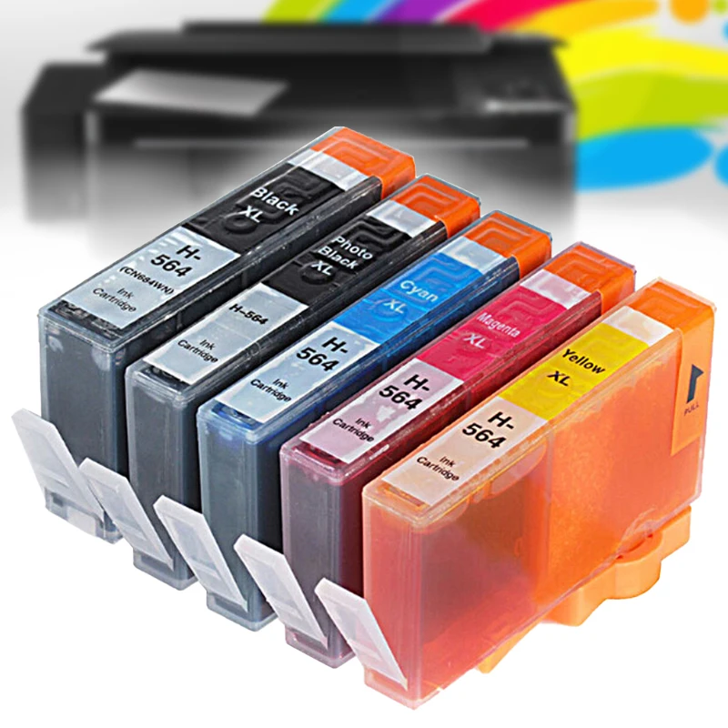 

New 1pc Printer Ink Cartridge C6300 C5370 C5373 C5380 C5383 C5388 C5390 D5460 D5400 D5463 5510 5511 For HP HP564BK/PBK/C/M/Y
