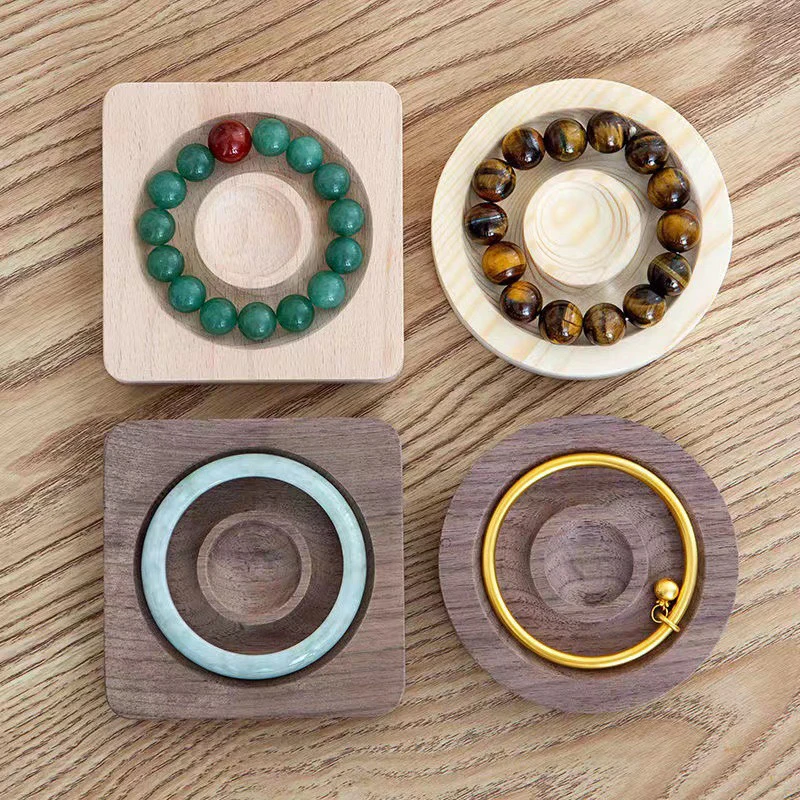 

DIY Bracelates Wooden Plate Beading Tray Design Jewelry Measuring Tools Crafts Gifts Organizer Compartment Bamboo Natural Board