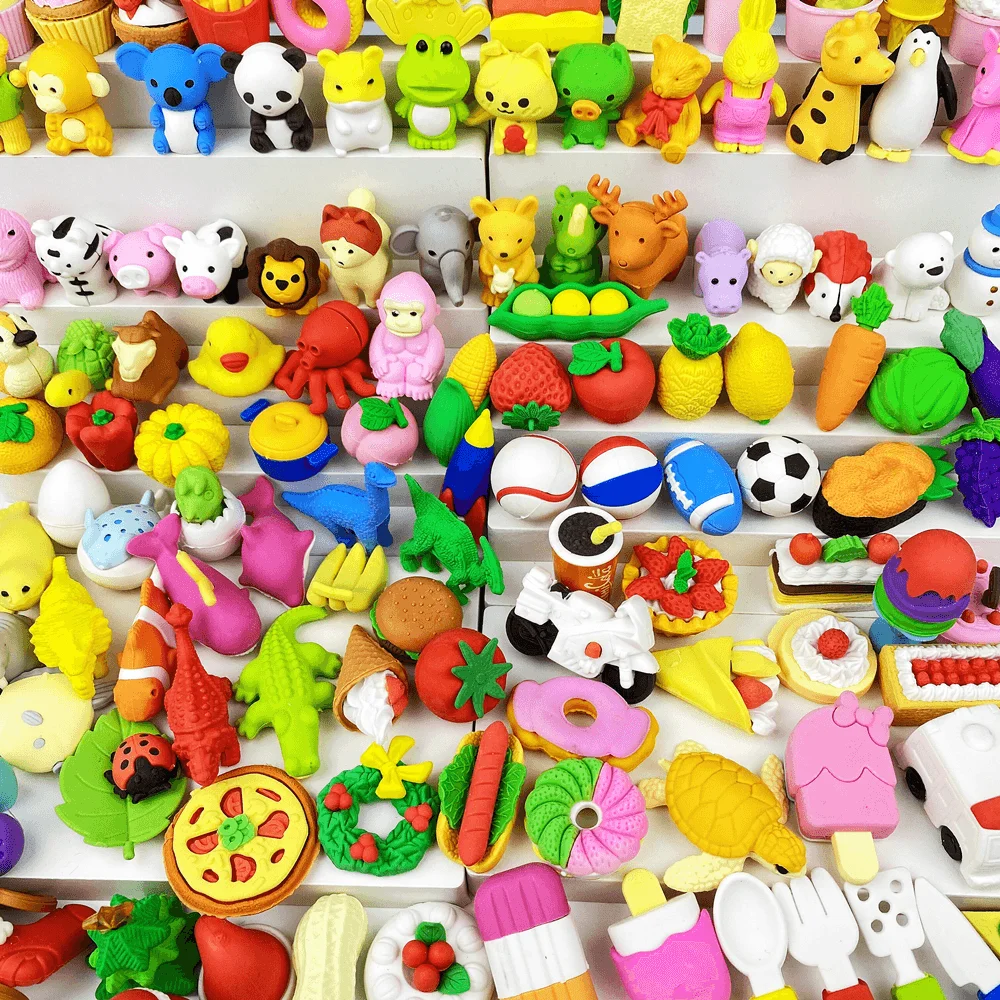 

Party Cute, Children’s Pieces Collection Set 120 Of Amazing Novelty Eraser Pencil Repetition, Toy Educational No Eraser Variety,