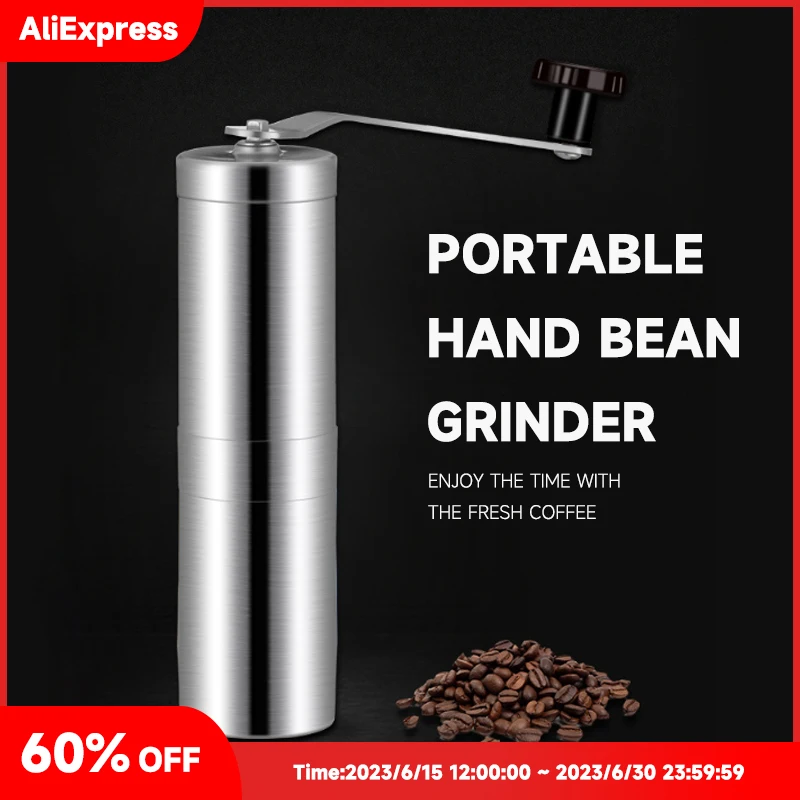 

Manual Coffee Grinder Portable High Quality Stainless Steel Easy Hand Bean Grinding Adjustable Kitchen Tool
