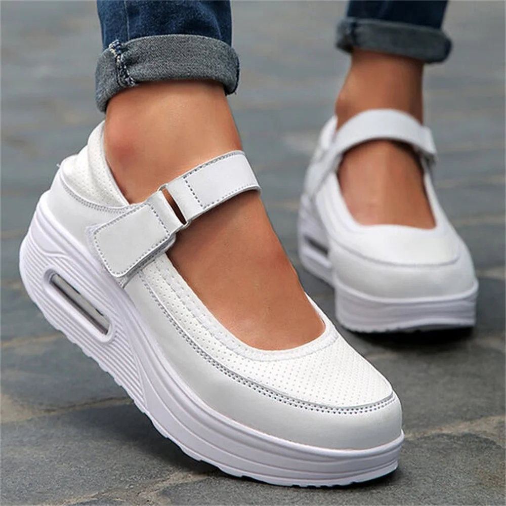 Sneakers Women Trends 202 2023 Spring Hook&Loop Breathable Platform Shoes Large-Sized Female Outdoor Walking Sport Shoes