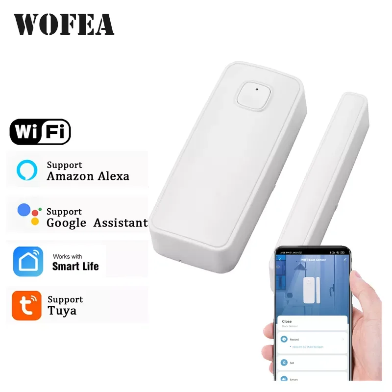

NEW2023 Tuya Smart Wifi Door Sensor Open / Close Detector App Notification Battery Operated Support Alexa Google Home No Need Hu