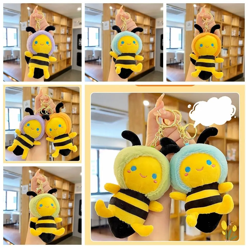 Брелок в форме маленькой пчелы плюшевый брелок мягкая хлопковая мультяшная
