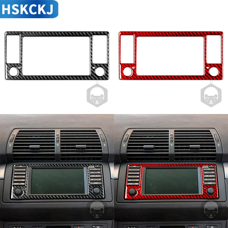 

Real Carbon Fiber Car Accessories Interior CD Control Panel Trim Cover Decoration Styling For BMW X5 00 01 02 03 04 05 06
