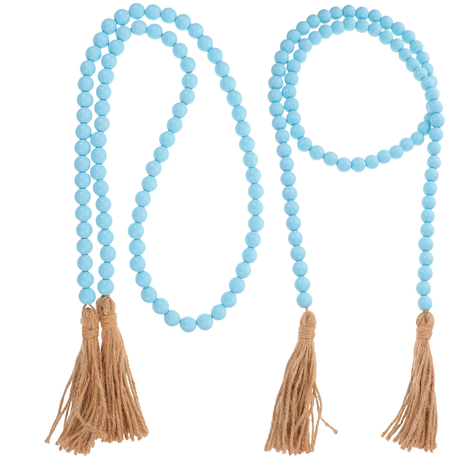 

Garland Beads Bead Decor Rustic Farmhouse Wood Hanging Prayer Tassel Home Tassels Ornaments Decorative Wall Country Beaded