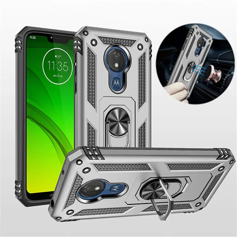 

Armor For Motorola Moto G6 G7 Plus G8 Power Lite G9 Play Case Magnetic Ring Stand Holder For Moto E5 E6 E6S E6i E7 Power 2021