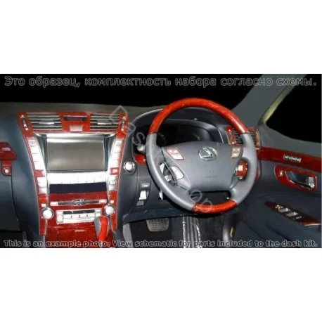 Накладки салона под дерево карбон алюминий для Lexus LS 2006-2012. Комплект R1132. |