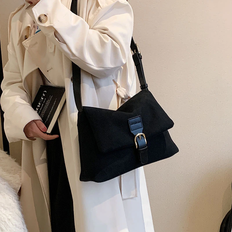 

Vintage Women's Commute Totes Bag High Quality Suede PU Leather Shoulder Messenger Bags 2023 Simple Female Travel Handbags Brand