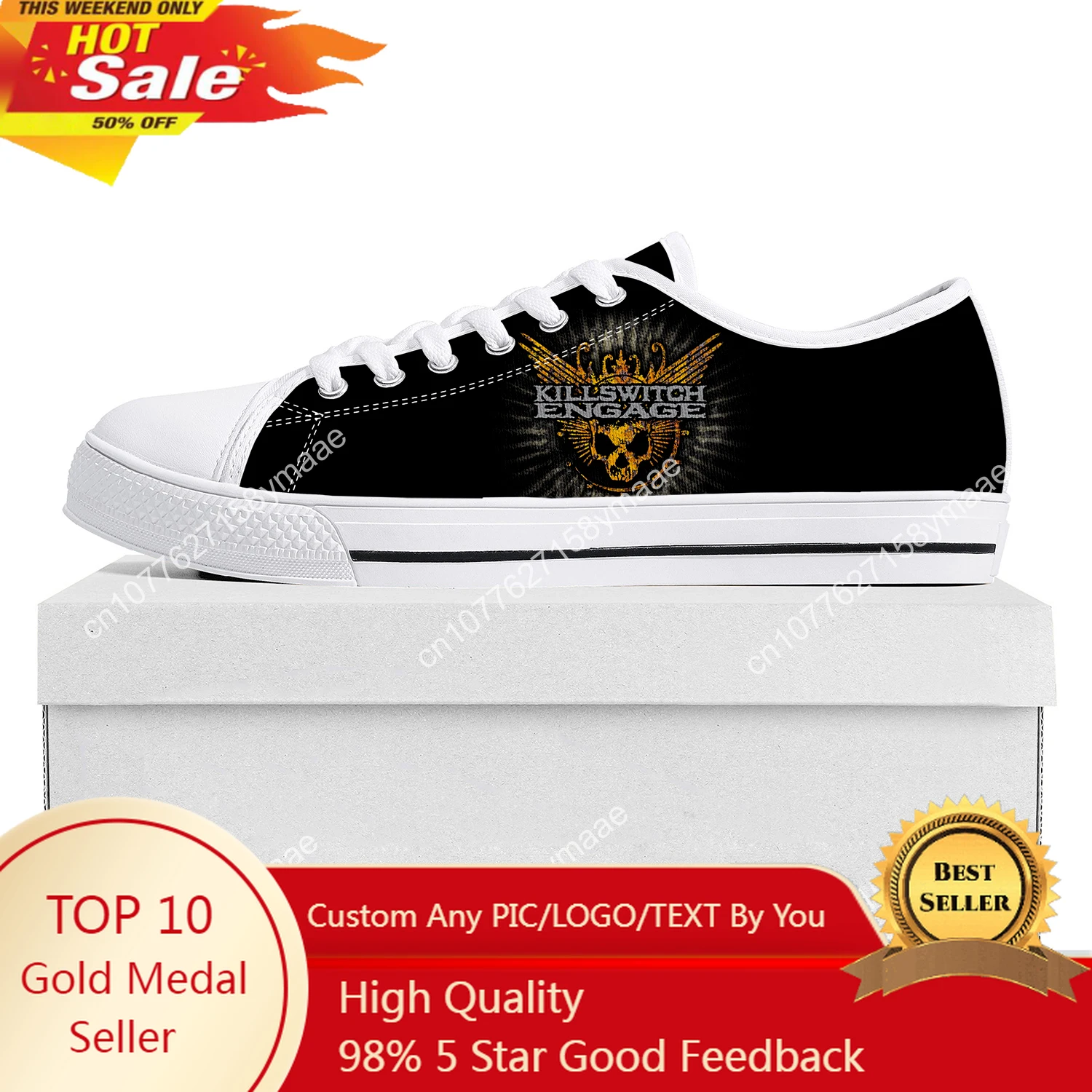 

Killswitch Engage Low Top Sneakers Mens Womens Teenager Canvas High Quality Sneaker Casual Custom Made Shoes Customize Shoe
