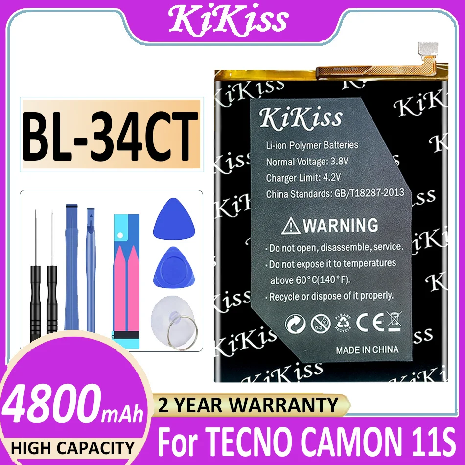 

Оригинальная батарея KiKiss BL-34CT 4800 мАч для батареи TECno CAMON 11S