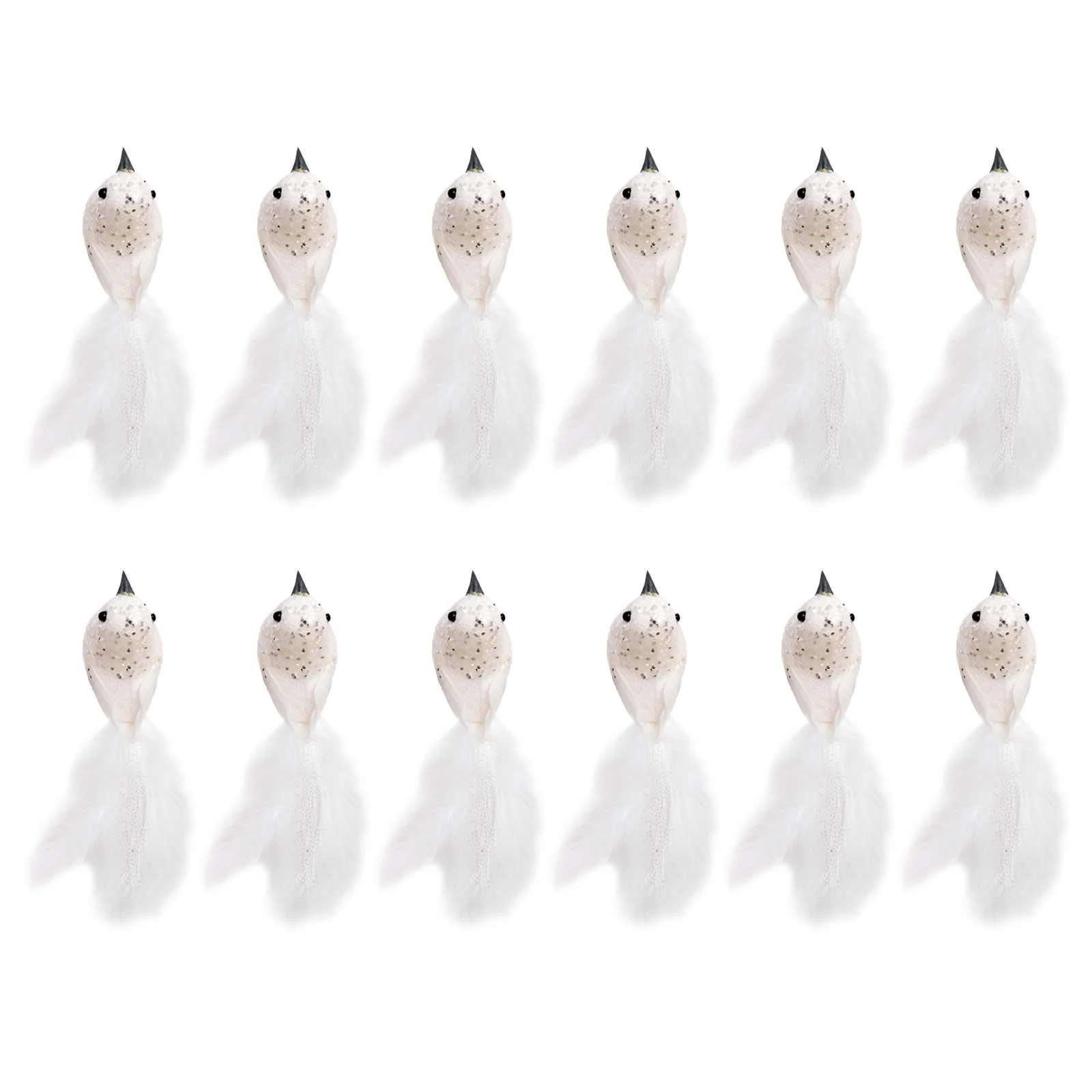 

Искусственные Птицы с перьями 12 шт., реквизит вечерние, украшение для рождественской елки, миниатюрная фигурка газона, декор для рождевечер...