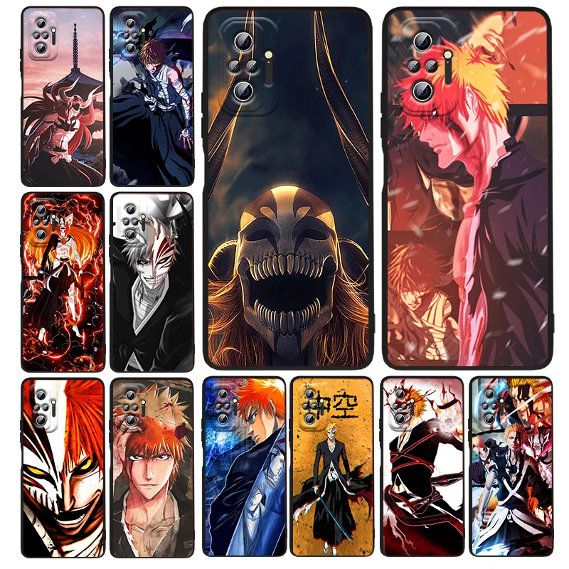 

BLEACH Anime Japan Silicone Cover For Xiaomi Redmi Note 11E 11S 11 11T 10 10S 9 9T 9S 8 8T Pro 5G 7 5 Black Phone Case