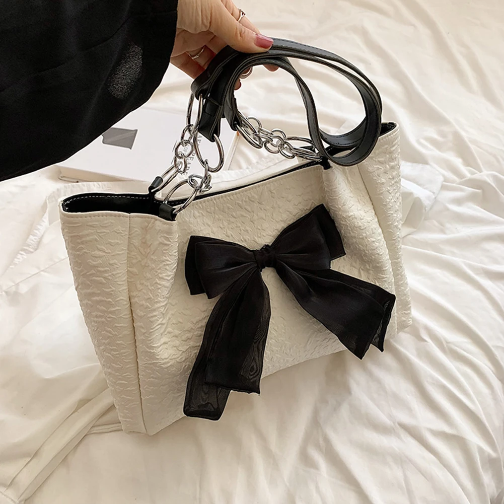 

Повседневные женские сумки на плечо, вместительные дамские сумочки, модные тоуты для покупок, элегантные женские сумки на плечо с бантом дл...