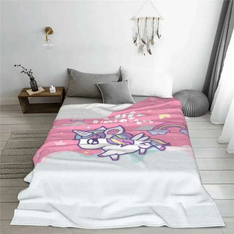 

Pink Art Unicorn Blanket Fleece Summer Cartoon Cute Animal Breathable Super Warm Throw Blankets For Bedding Office Bedspread