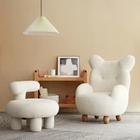 Lambswool Cream Bear Couch Single Cartoon Cute Seat Lazy Small Sofa