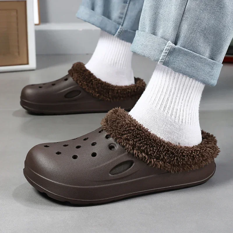 Мужские Зимние Тапочки Без Шнуровки Мягкие Нескользящие Домашние И Уличные