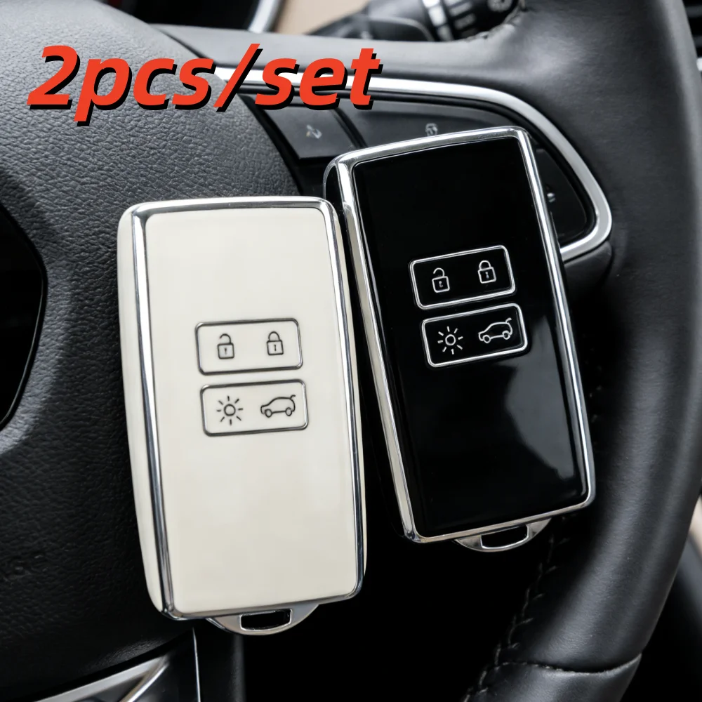

2 шт. чехлы для автомобильных ключей для Renault Koleos Captur Megane Clio Scenic Talisman Arkana для Dacia Sandero Card Fob