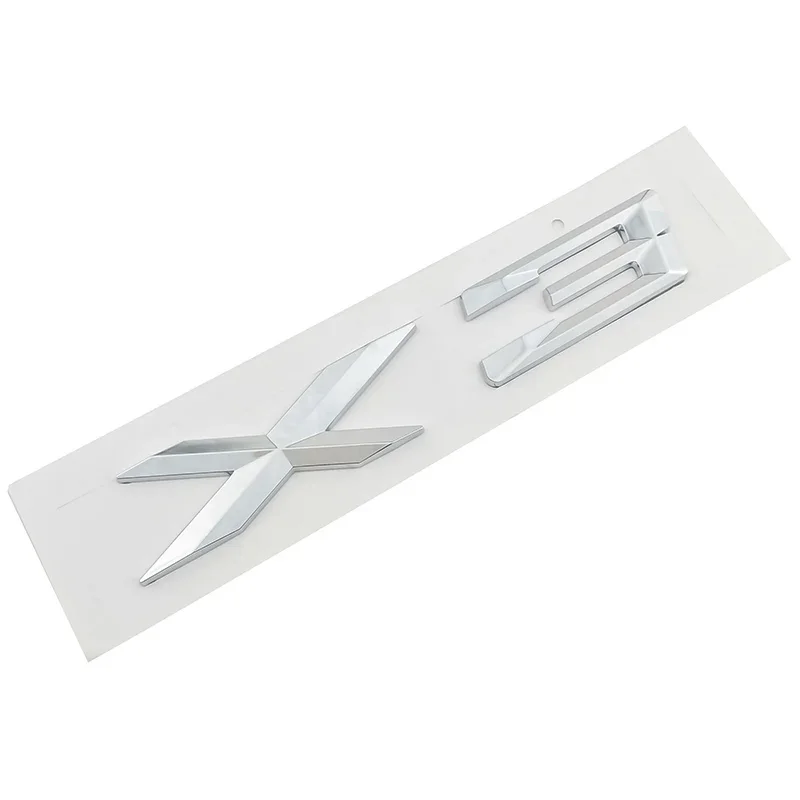 

3D хромированный логотип, серебряный хвост, буква, пластиковая эмблема, значок, наклейка, украшение для BMW X1 X3 X5 X6 E83 F25 GT, аксессуары для стайлинга