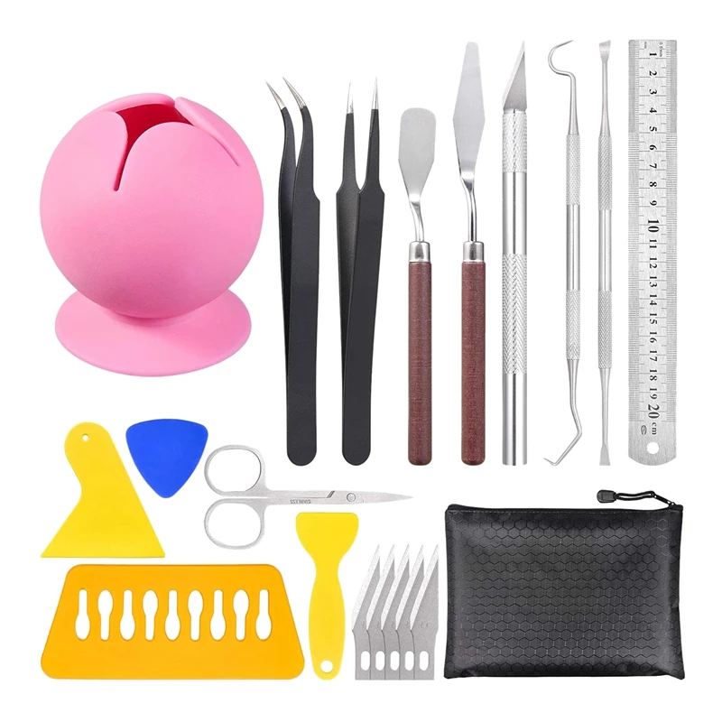 

BEAU-Vinyl Weeding Tools Set Suctioned Vinyl Weeding Scrap Collector Craft Vinyl Tools For Silhouettes Cameos Lettering