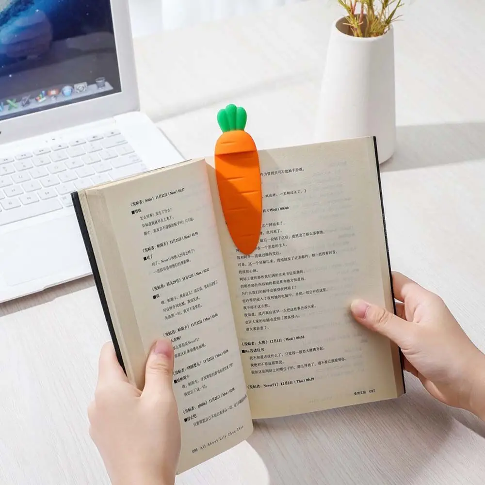 

Creative Kawaii DIY Silicone For Kids Children Carrot Bookmark Office Stationery 3D Stereo Book Marks School Supplies