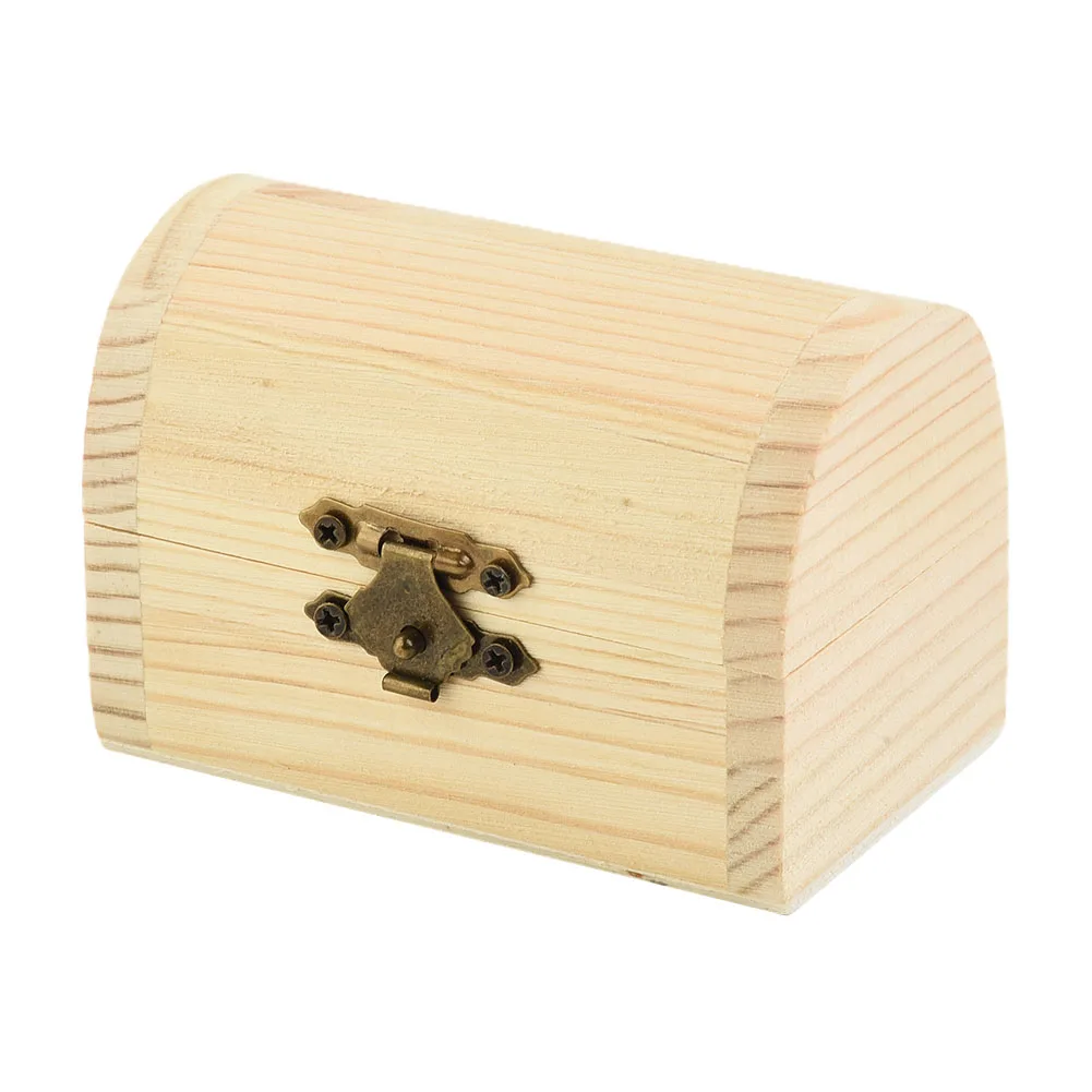 

Plain Wood Wooden Arched Hinged Storage Boxes Craft Gift Box Jewelry Sundries Cosmetics Storage Boxes Home Decor
