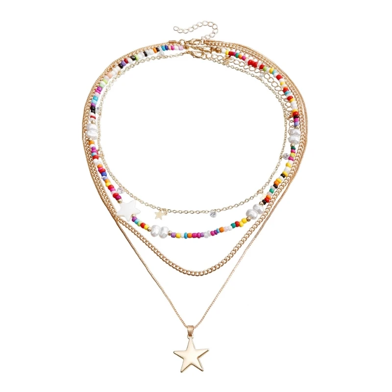 

Multilayer Necklace Beaded Necklace Alloy Material for Fashion Forward Ladies DropShip