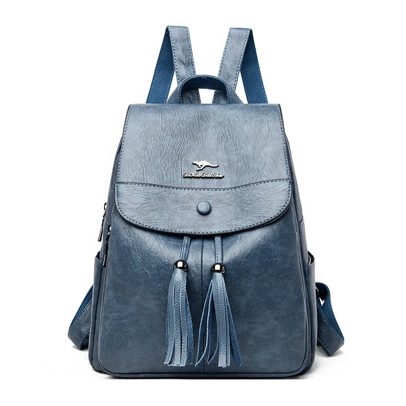 Женские рюкзаки 3 в 1 из мягкой кожи, простая школьная сумка на плечо для девочек-подростков, дорожный ранец для дам