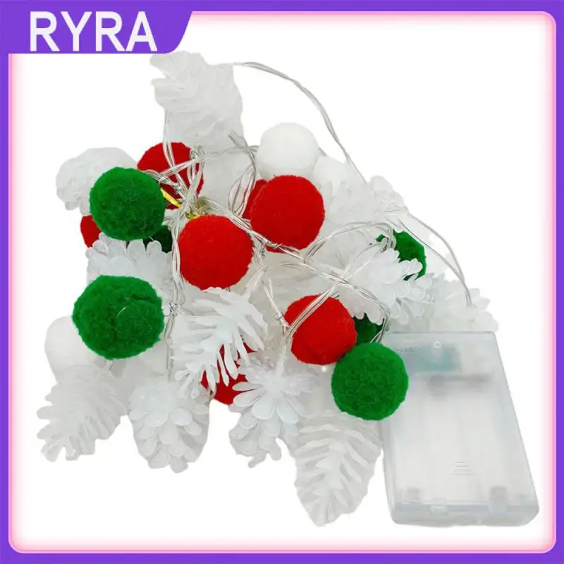 

2/ Pine Cone Wool Ball Fairy String Lights Battery Power 20LED Bulb Copper Wire Lamp Wedding Party Christmas Light Decortion