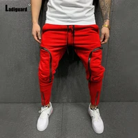 ladiguard plus size men cargo pants 2022 summer elastic waist pants male pockets trouser mens outdoor fashion hip hop sweatpants