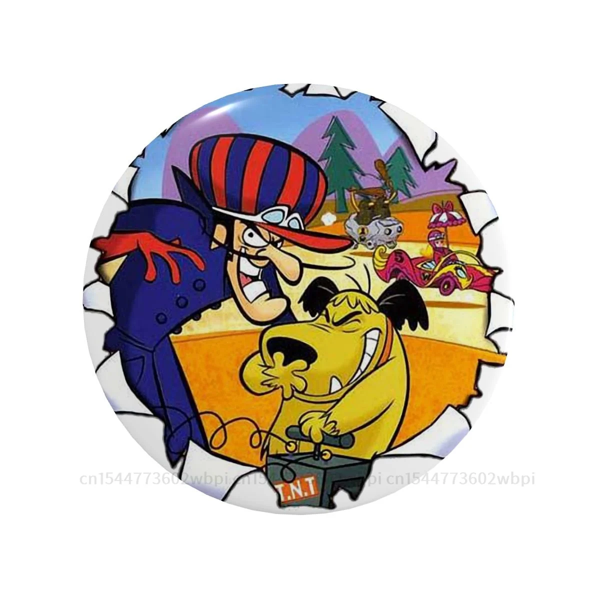 

Sinister Smile Badge Wacky Races Sports Anime Metal Brooch Soft Button Pin Lover Creative Gift Collar Decor Customizable